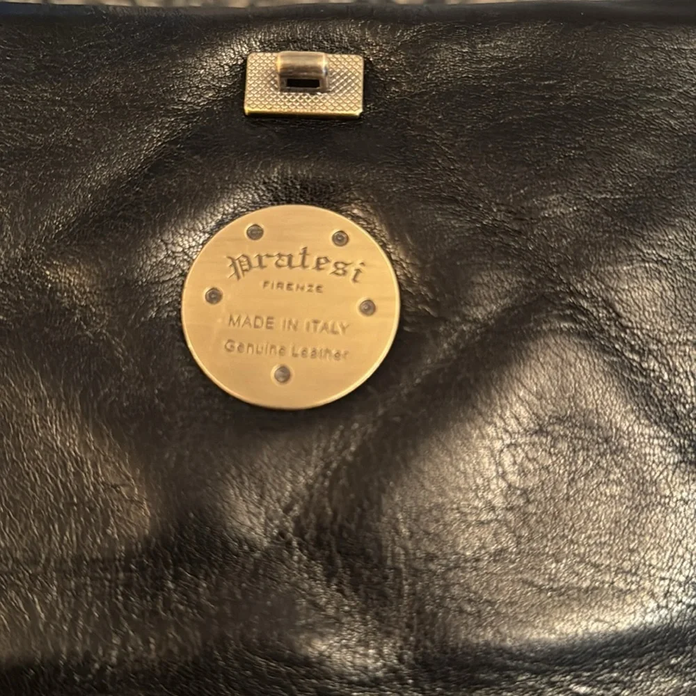 Pratesi Firenze Italian quilted black leather should bag NWT - Picture 3 of 15